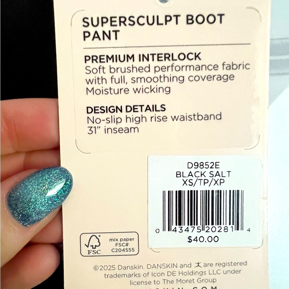 NWT Danskin Super Sculpt Boot Leggings Black XS - Picture 5 of 5